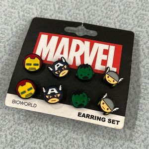 NWT Marvel Chibi Superhero Earring Set